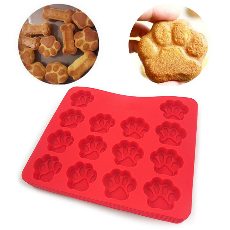 ∏Dream house" Puppy Dog Paw Ice Trays Silicone Pet Treat Molds Soap