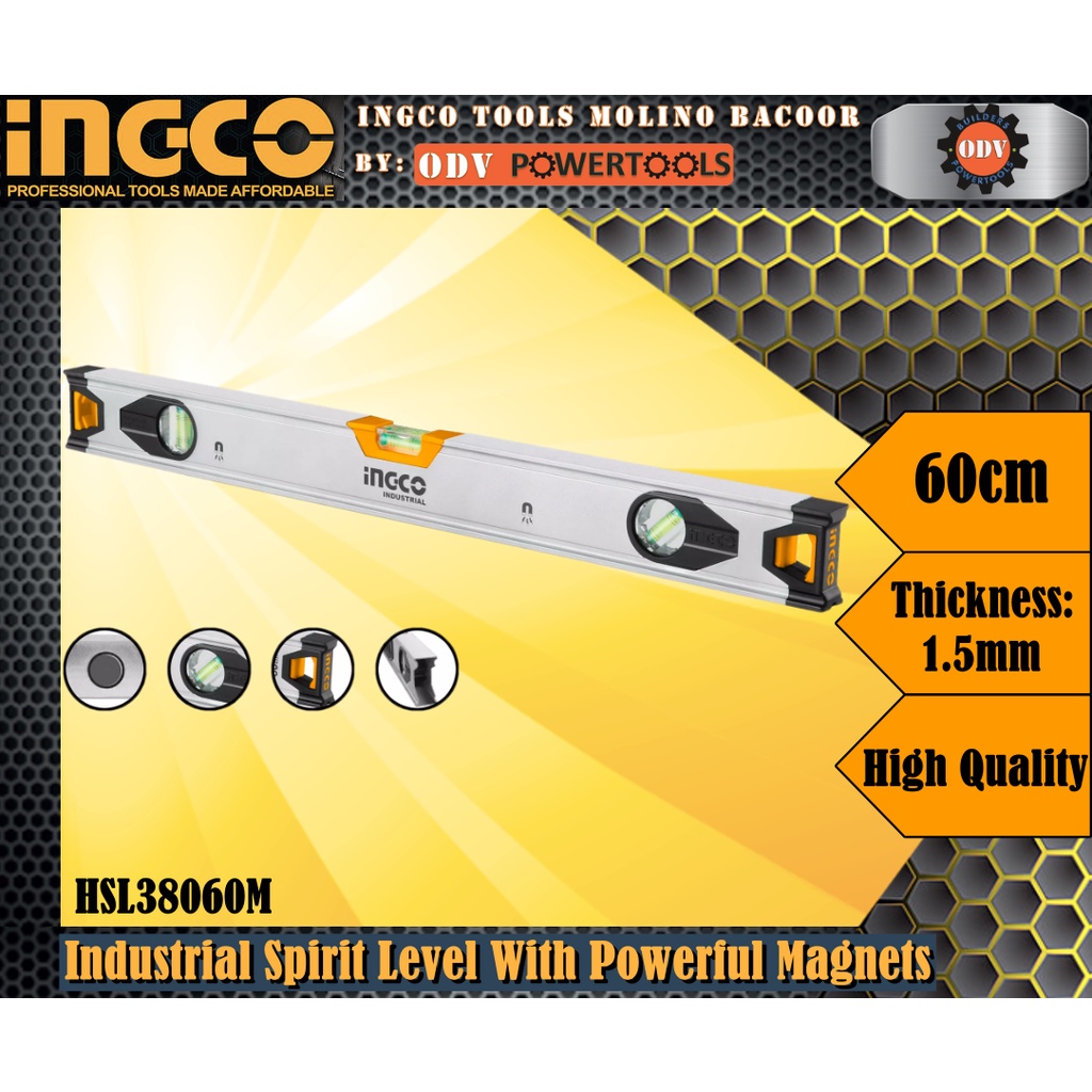 Ingco Industrial Spirit Level With Powerful Magnets 60cm HSL38060M ...