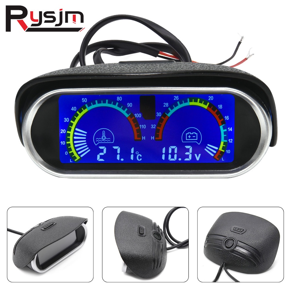 Universal Water Temperature Voltmeter Gauge Auto Truck Digital Car