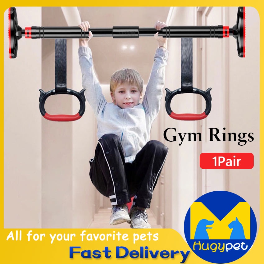 1Pair ABS Adult Gymnastics Rings With Adjustable Strap Home Gym ...