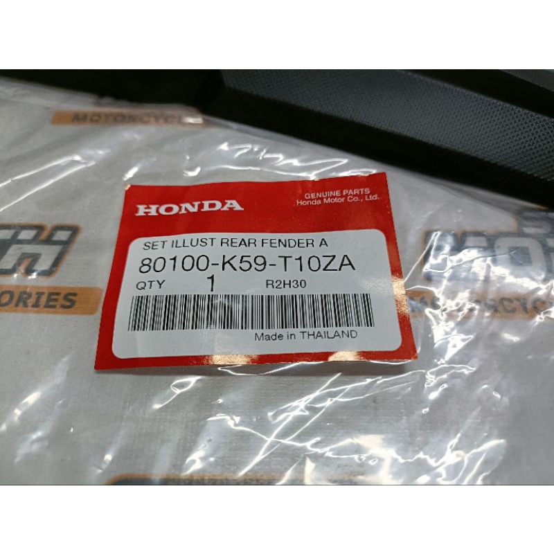 GENUINE HONDA REAR FENDER FOR CLICK V2 V3 (80100-K59-T10ZA) GAME ...