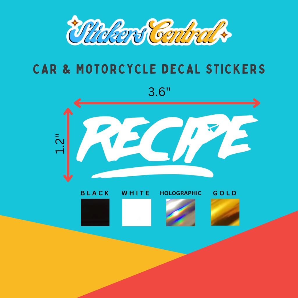 BATCH 3 Motorcycle & Car Sticker Decal Vinyl SAFE RECIPE RACEWEAR AWIT ...