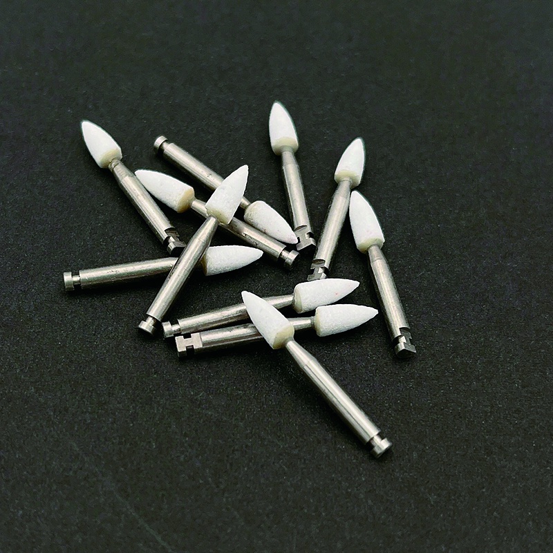 thumbnail image 2 of AZDENT 12pc Dental Round White Stone Polishing Burs – FG Friction Grip Aluminum Oxide (CW1514) 2 of 6