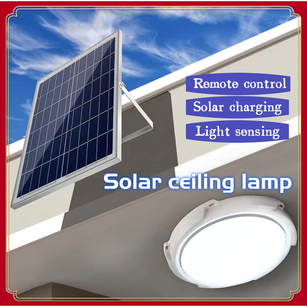 Remote control LED solar ceiling lamp multi-purpose waterproof and ...