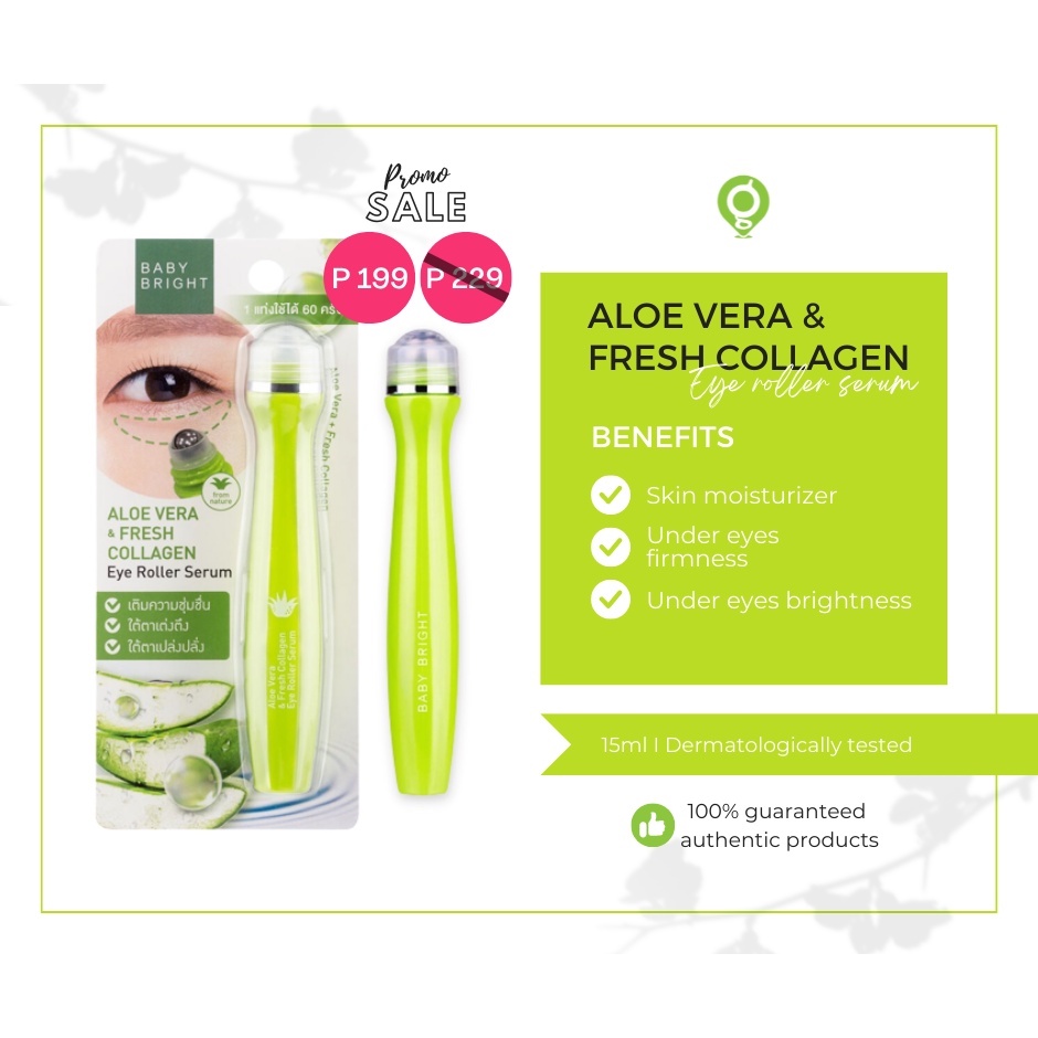 Baby Bright Aloe Vera & Fresh Collagen Eye Roller Serum (Authentic