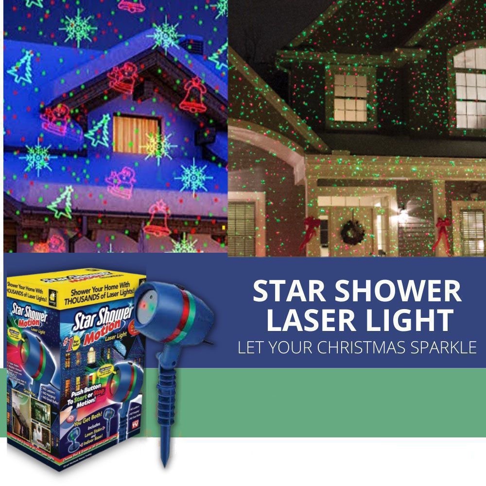 Star Shower Laser Motion Light Star Projector Outdoor Light Christmas