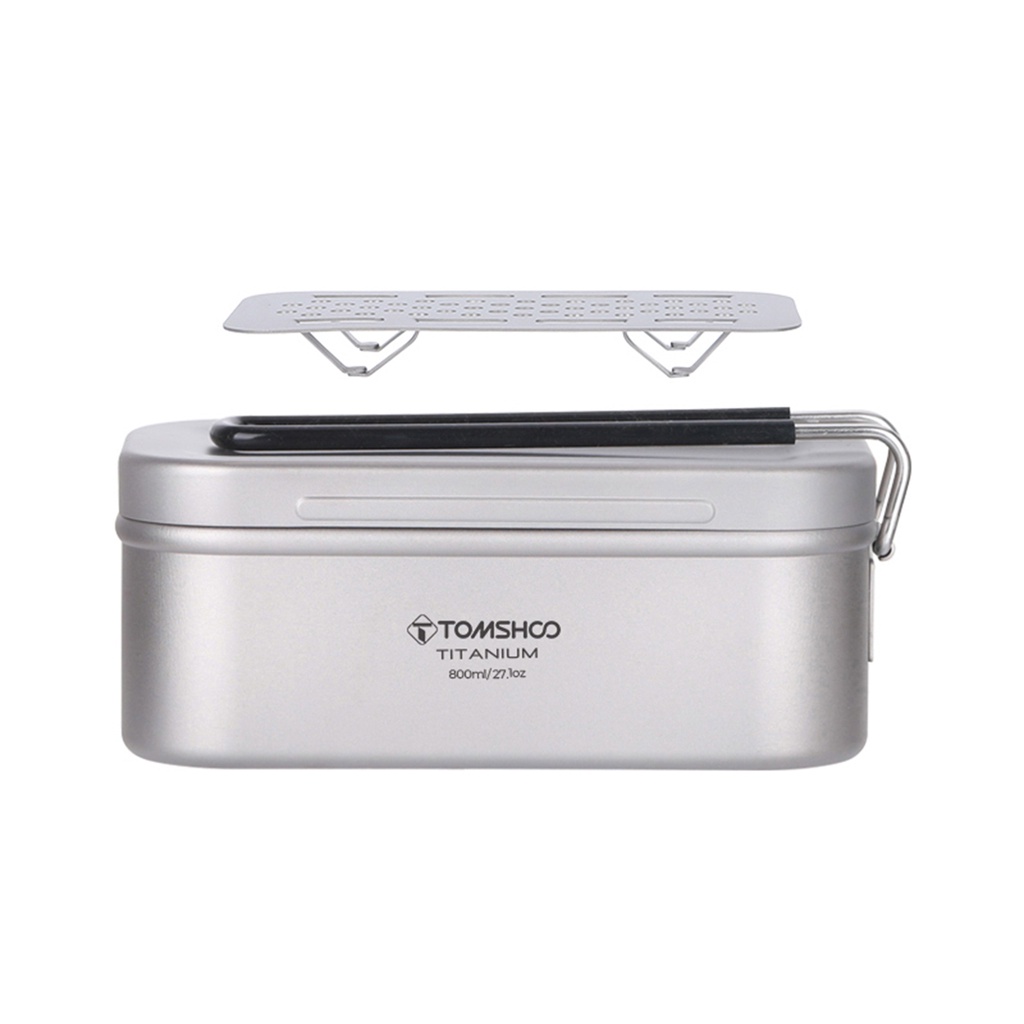 TOMSHOO Lunch Box 800ML Titanium Lunch Food Container Tin Box with ...