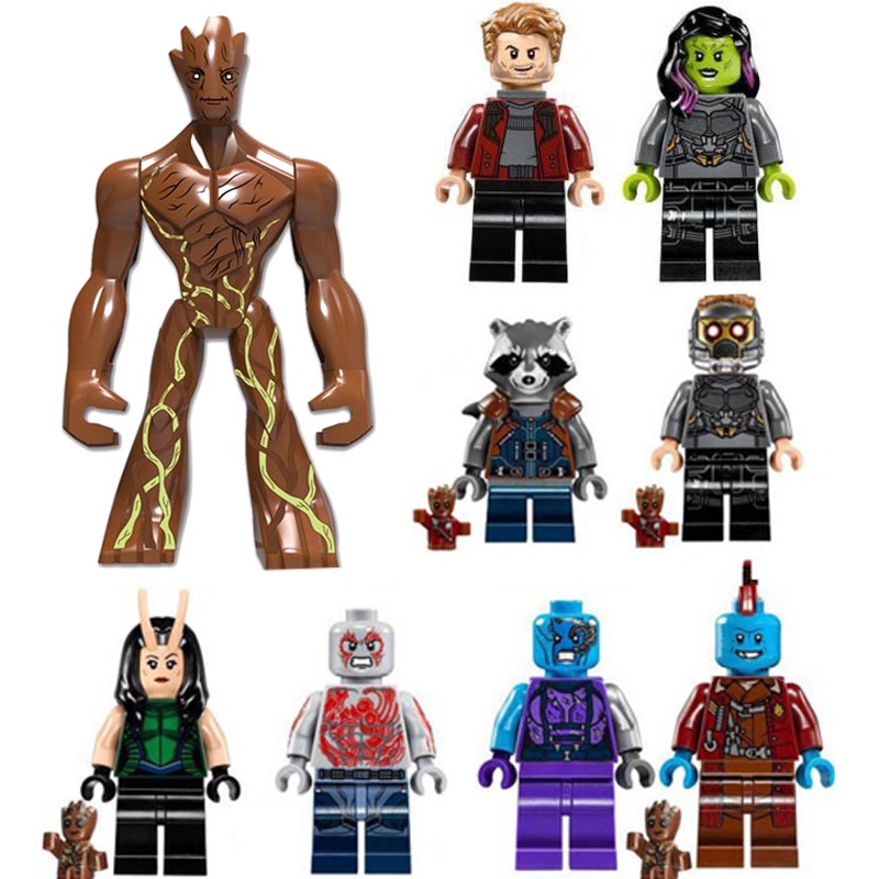 9pcs/set Guardians of the Galaxy Groot StarLord Yondu Compatible Lego