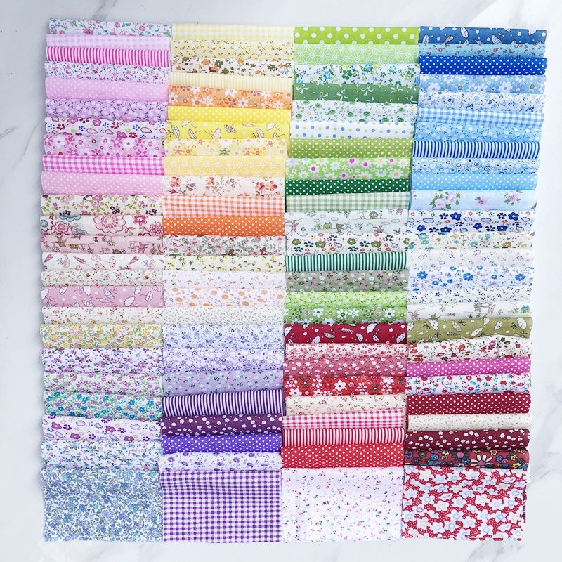 Multicolor Pure Cotton Plain Fabric Beginner Patchwork Quilting DIY