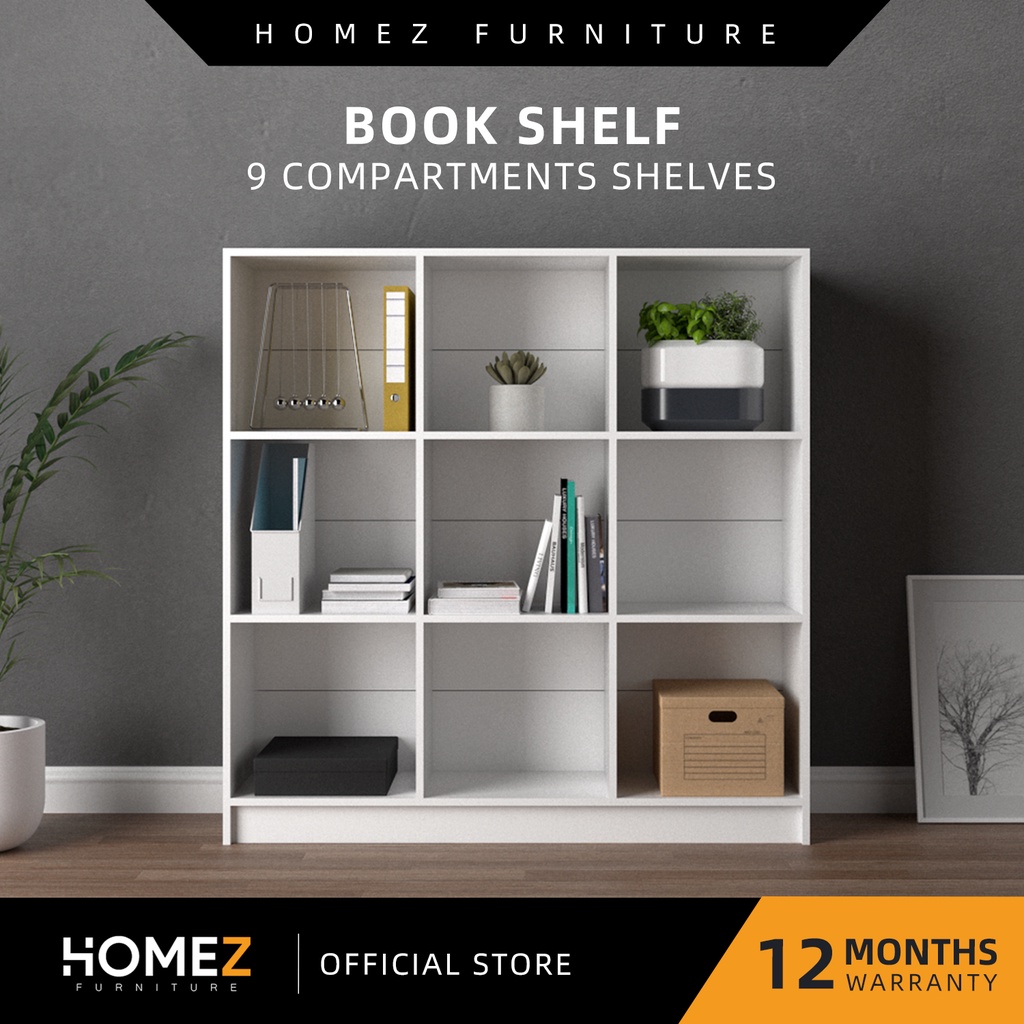Homez Book Shelf Book Rack Divider with 9 Compartments storage