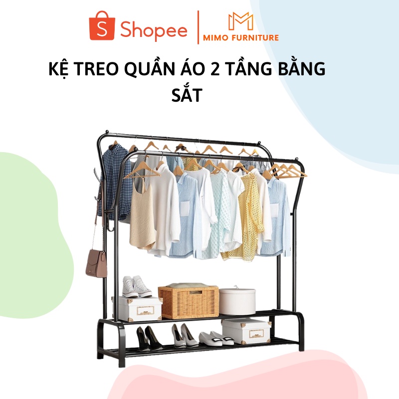 Mimo Clothes Rack Simple And Convenient Metal Clothes Hanging Shelf 2G ...