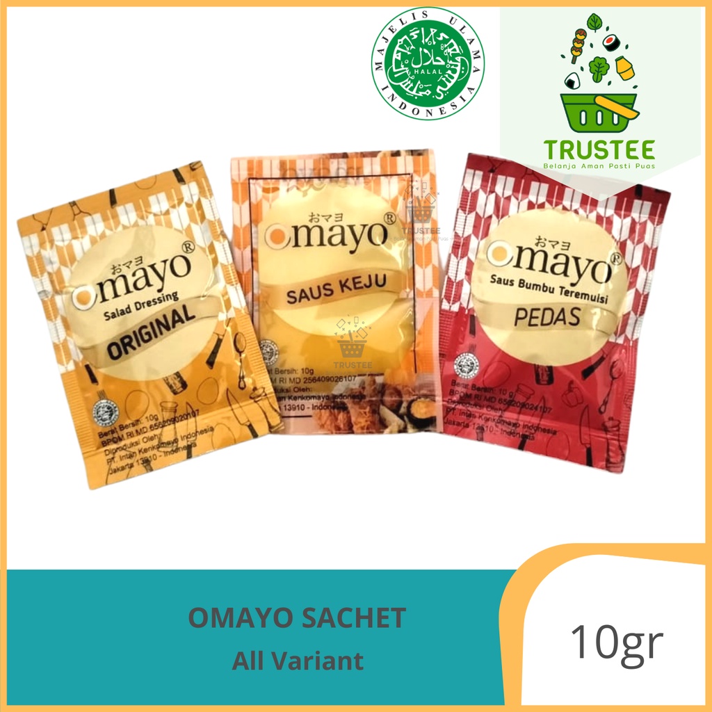 Omayo Mayonnaise Sachet 10gr Mayo Halal Original/Spicy/Cheese Sauce