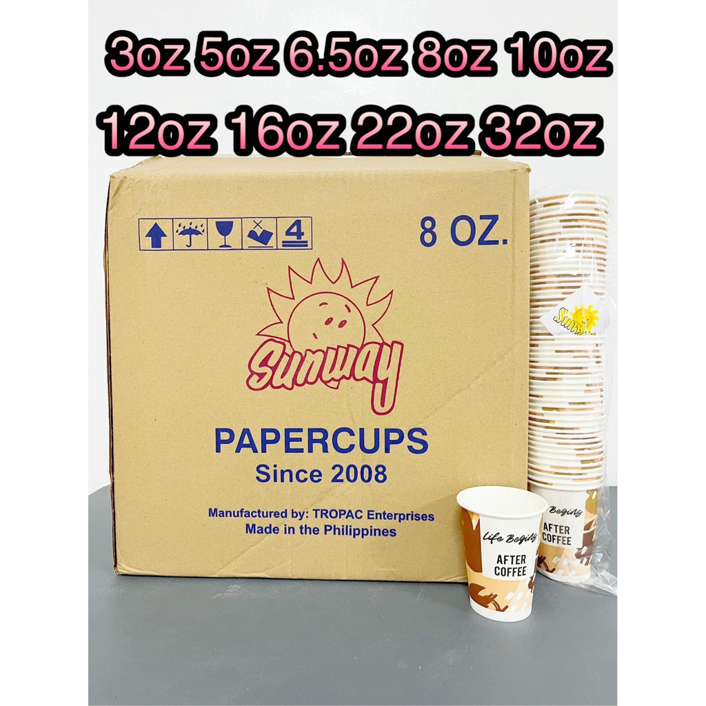 （1BOX） hot coldDISPOSABLE PRINTED PAPER CUPS WITHOUT LIDS paper cup ...