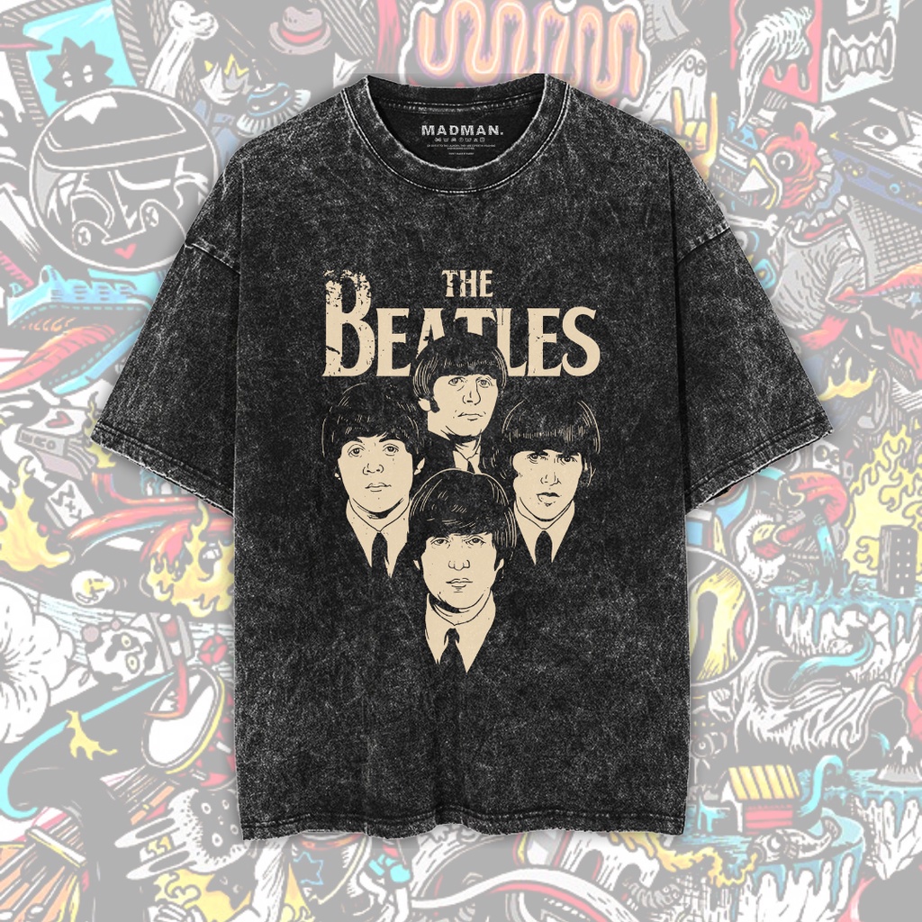 Madman T-Shirt The Beatles Premium Oversize Stone Wash T-Shirt | Stone ...