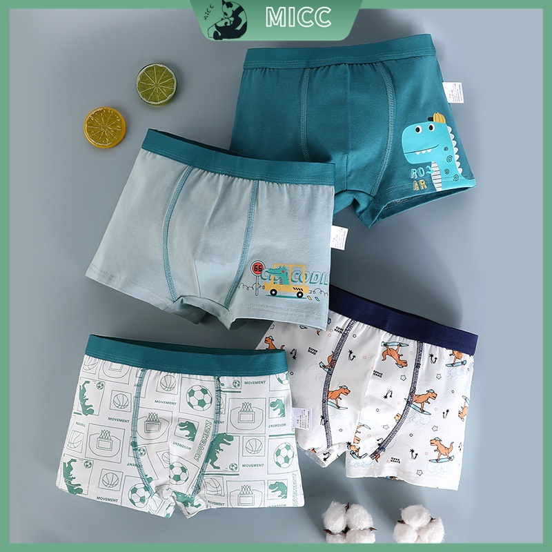 【Local Delivery】4 Pcs 1-13 Yrs Kids Boxer Underwear Boy Comfortable ...