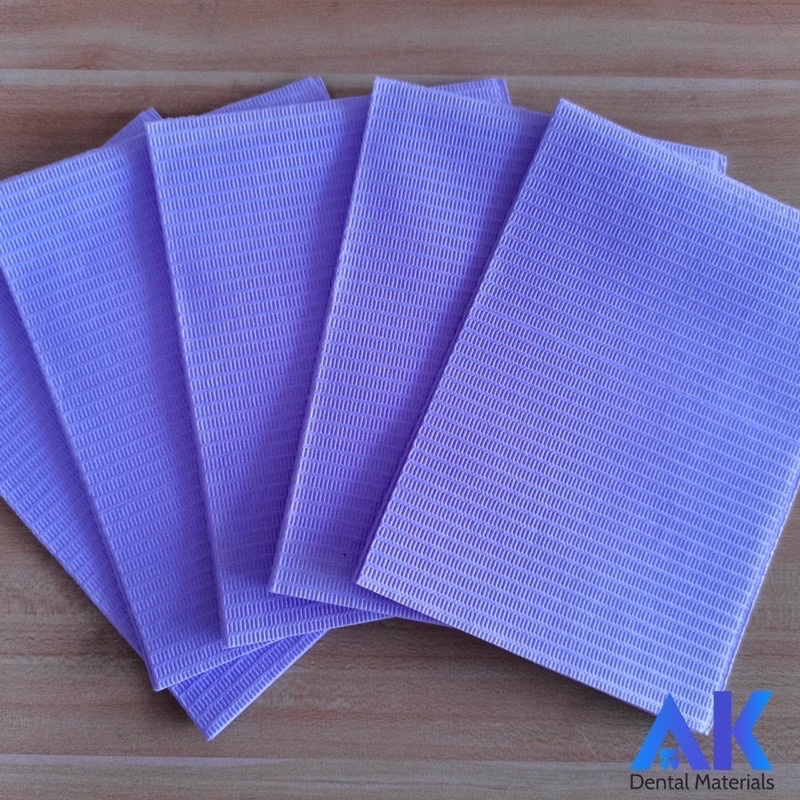 3 ply dental bib 125 pcs per pack purple, yellow, blue, black