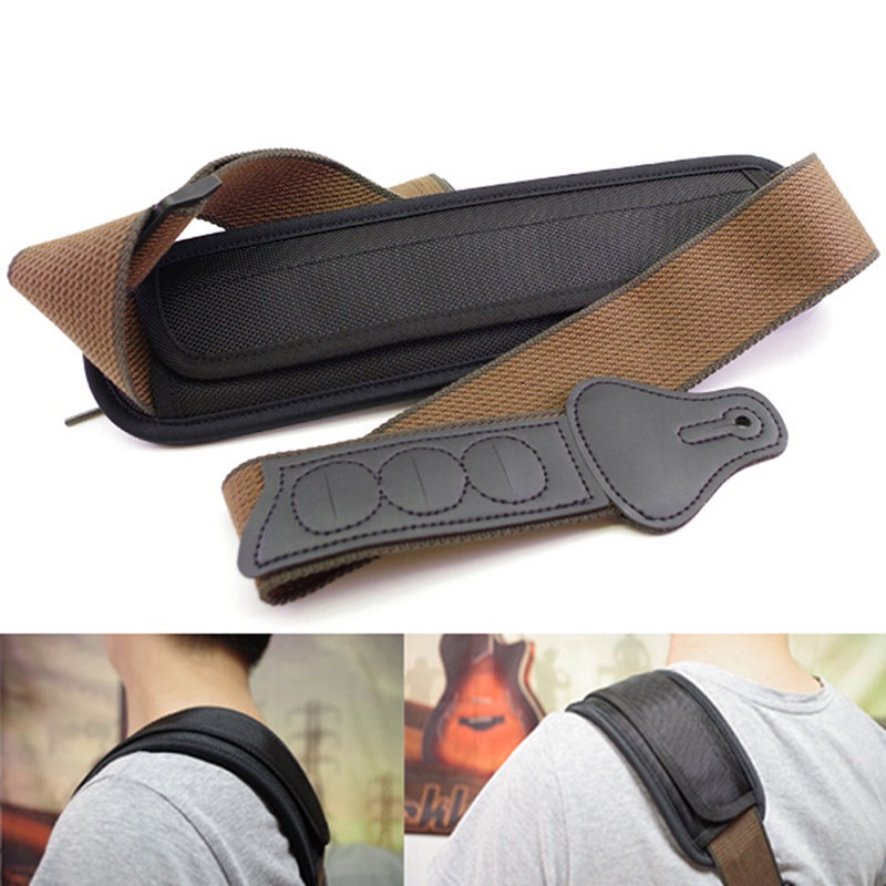Guitar Strap Shoulder Pad Adjustable Padded Black for Acoustic Electric