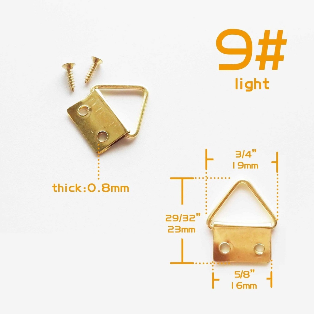 25pcs triangle D ring wall picture frame hook picture mirror hanger ...