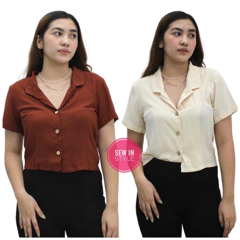 Polo Button Down Basic Polo (Not Crop) | Shopee Philippines