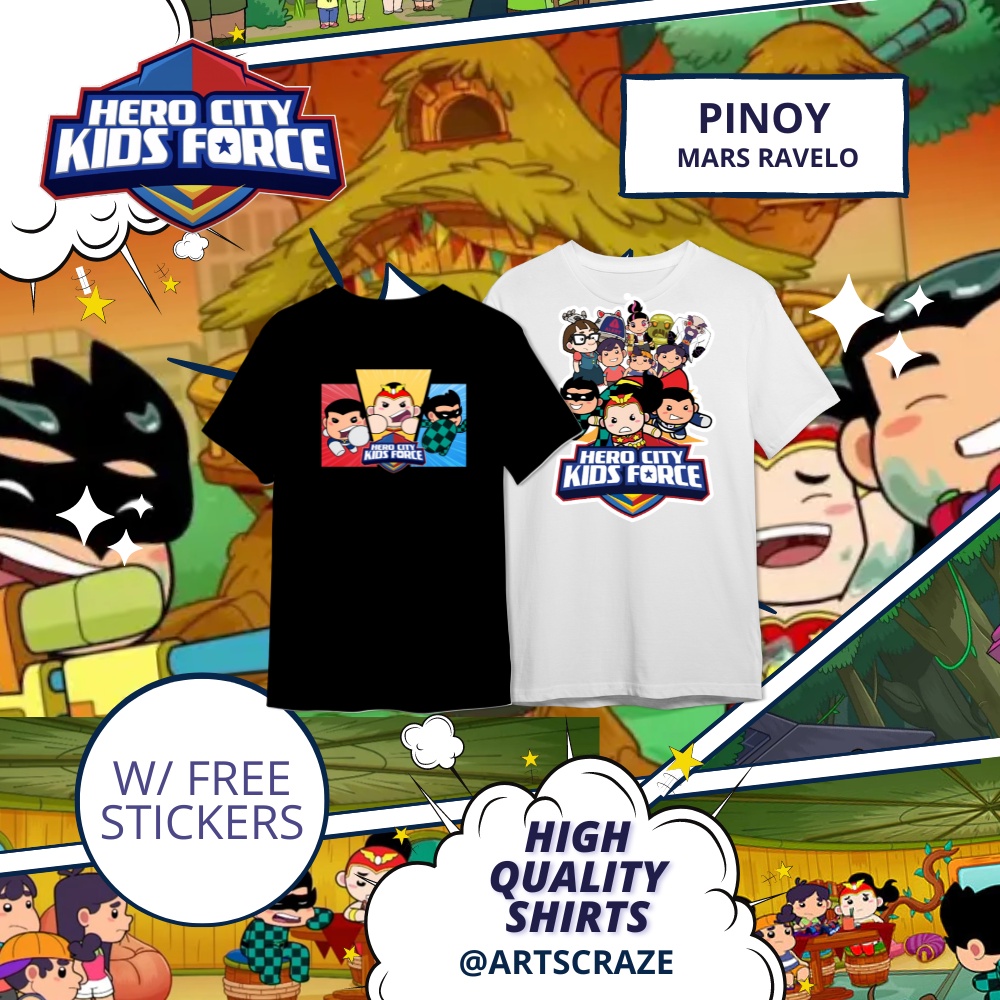 Hero City Kids Force Shirts _ Captain Barbell, Darna, Lastikman Chibi ...