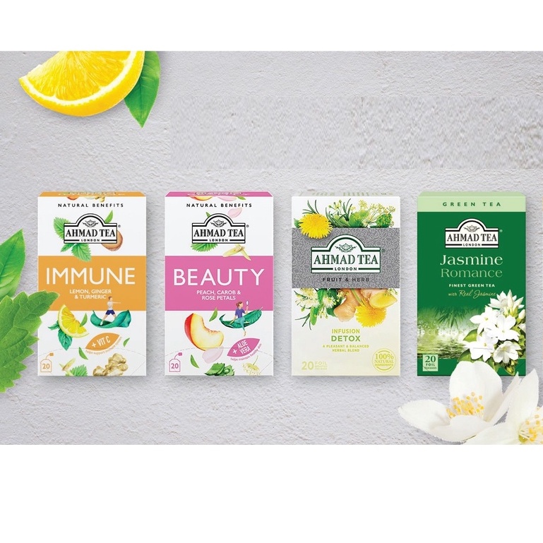 AHMAD TEA Lonton Assorted Black, Fruit and natural Benefits Tea in Box ...