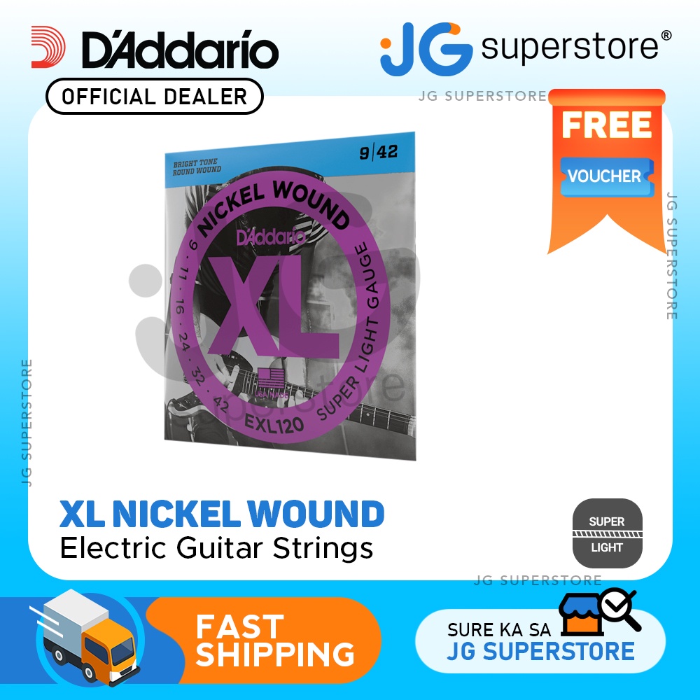 D'Addario XLCarbon Steel 0940 Super Light Electric Guitar Strings