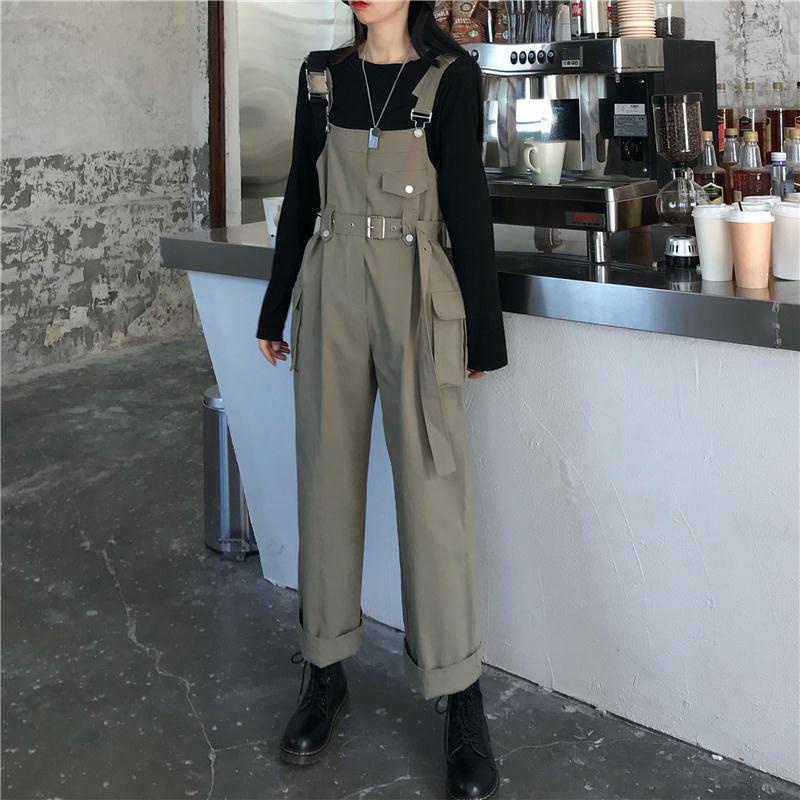 jumper pants Tooling retro overalls female students Korean version