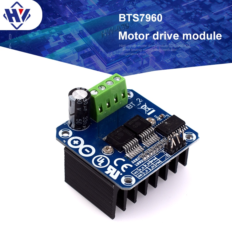 Smart Car High-power Motor Drive Module, Dual Bts7960 H Bridge 43a ...