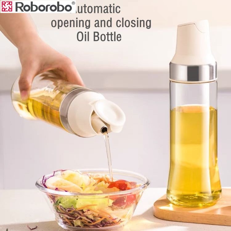 500ml Glass Oil Automatic Opening And Closing Bottle Oil Tank Soy Sauce ...