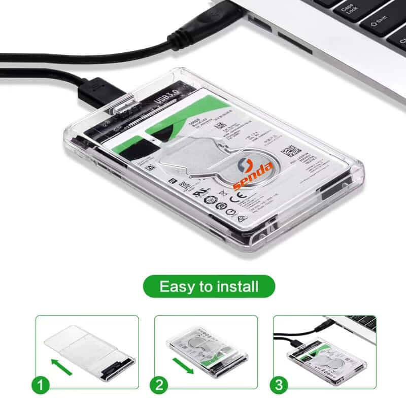 Senda Enclosure Case USB 3.0 To SATA HDD Hard Drive External Enclosure ...
