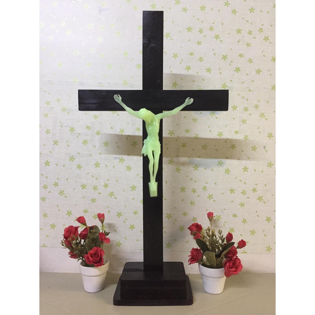 JESUS CRUCIFIX WOODEN CROSS STAND 63CM/25 INCHES Shopee Philippines