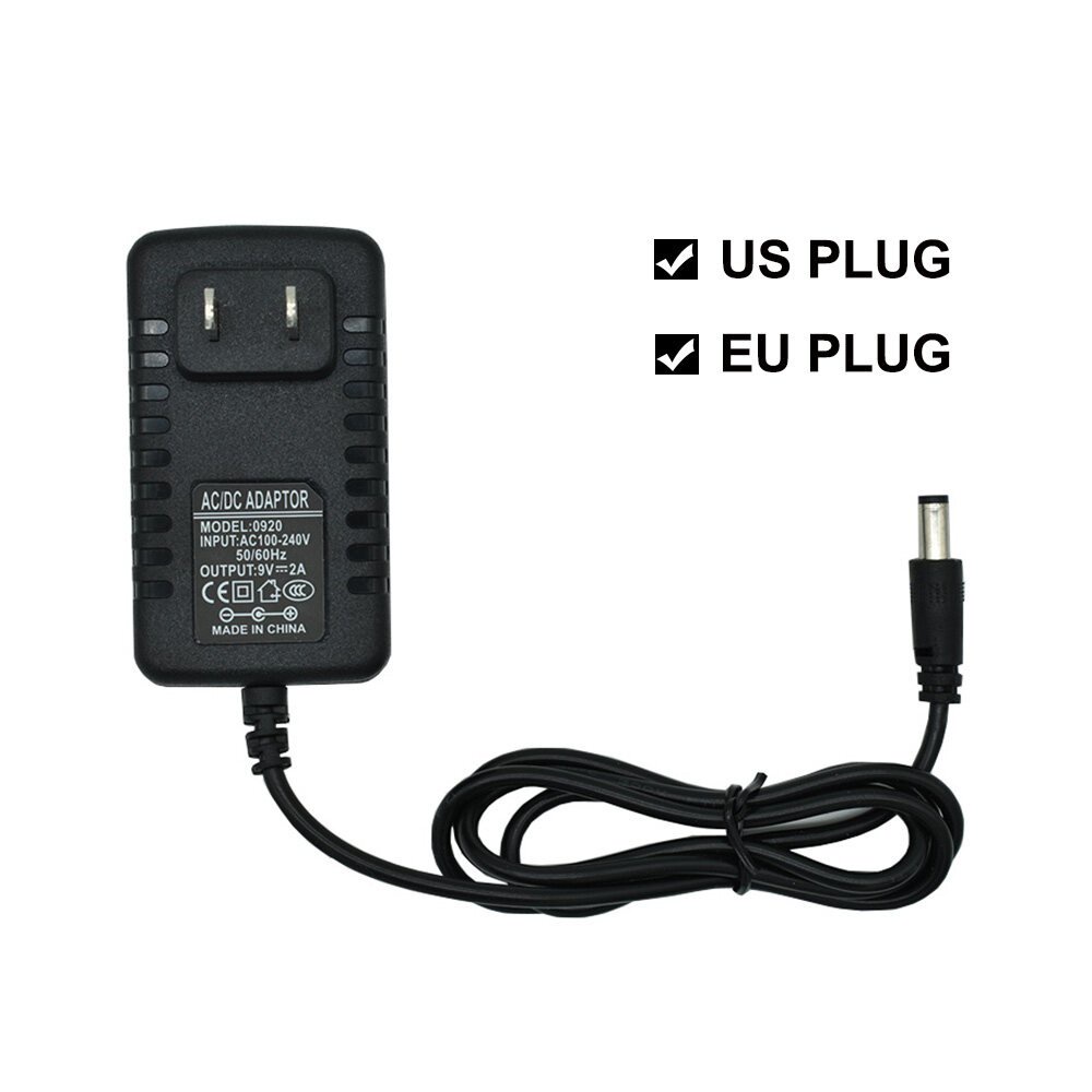 1Pcs Adapter Power Charger Supply 9V 2A EU US PLUG Adaptor Compatible ...