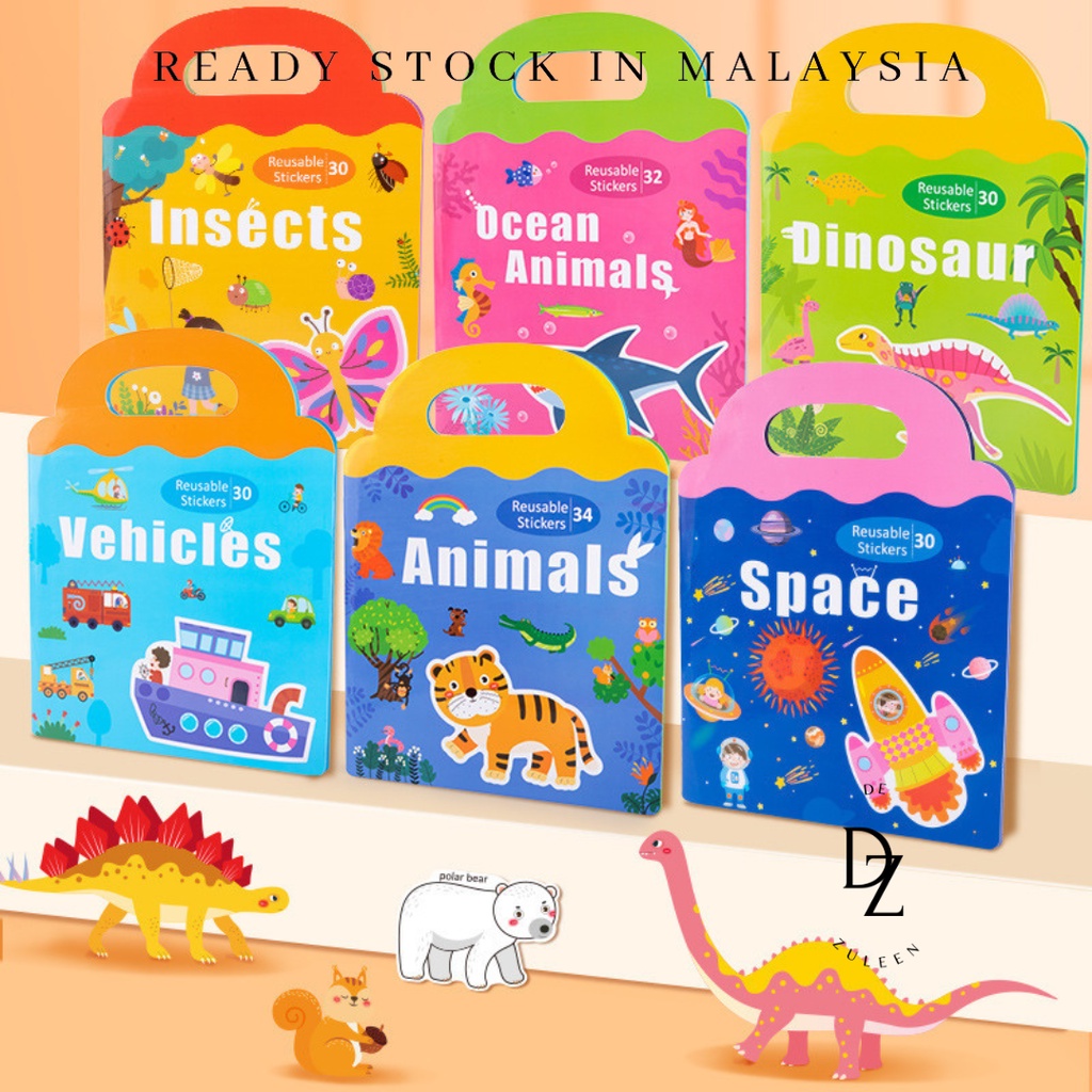 Magnetic Reusable Sticker Book Kids Early Learning Magnet Book Busy ...