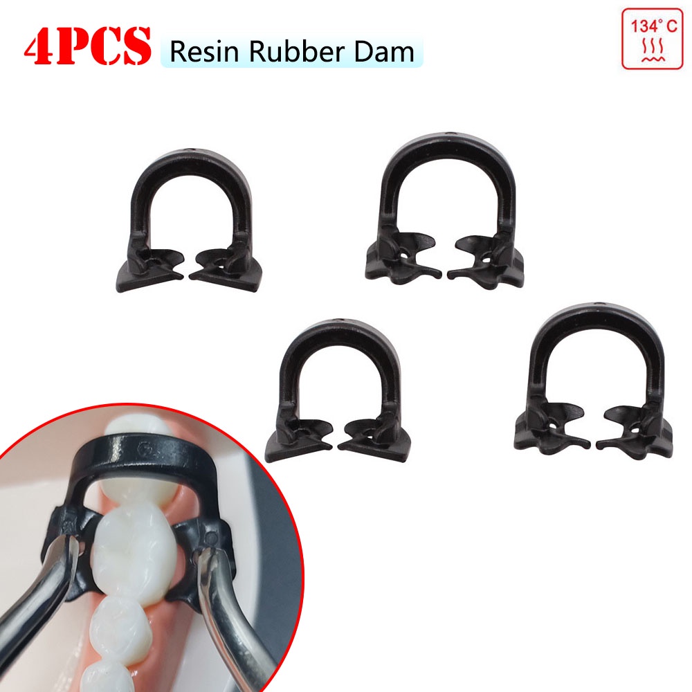 Resin Autoclavable Rubber Dam Holder Dental Dam Clamp Clip 4PCS/Set