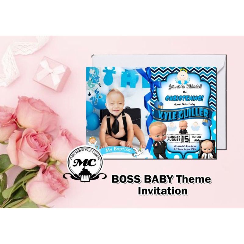 Boss baby theme birthday/christening invitation (1015pcs) Shopee Philippines