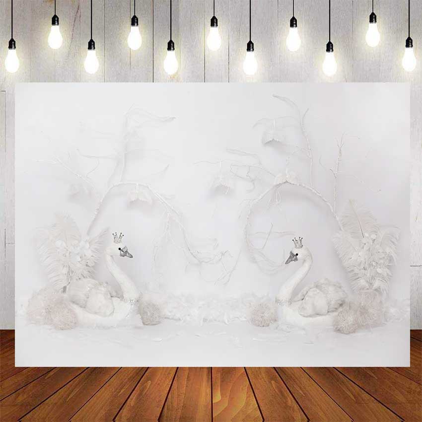 White Swan Party Backdrop For Family Cake Smash Little Princess ...