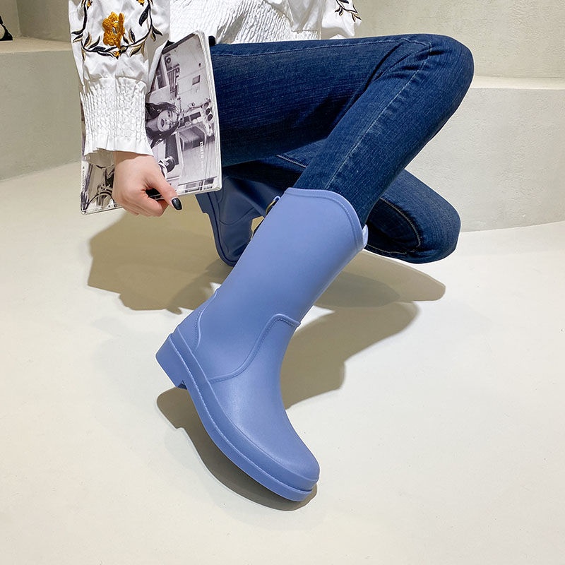 Mi Mid-Tube Rain Boots Women Fashionable Outer Wear Waterproof