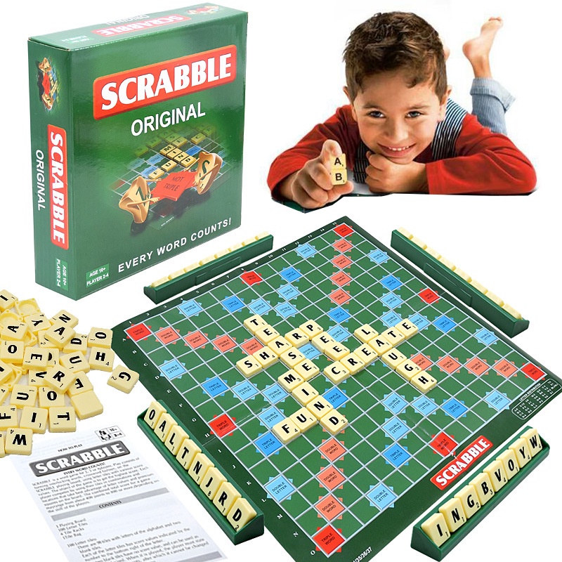 Scrabble Board Game Spelling Puzzle Game Educational Toy Family Party ...