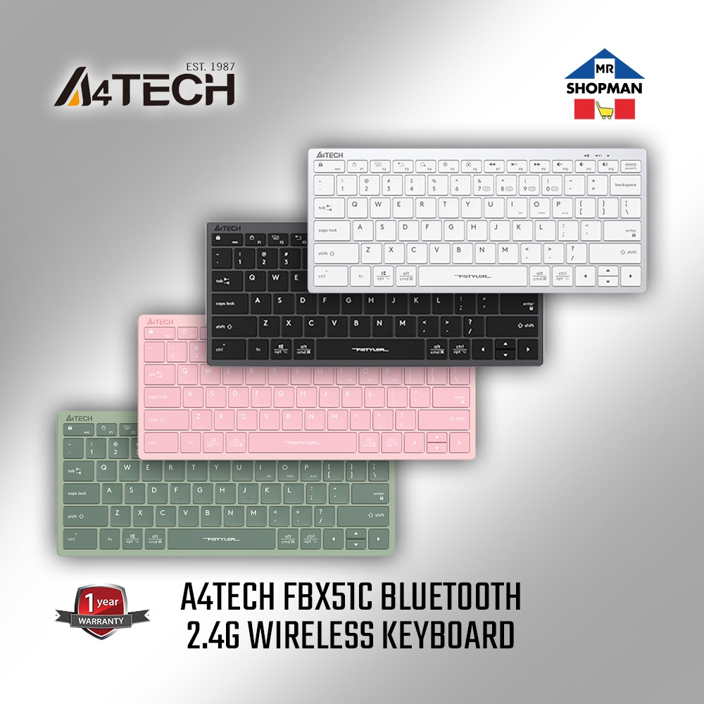 A4tech FSTYLER FBX51C Bluetooth & 2.4G Wireless Keyboard | Shopee ...