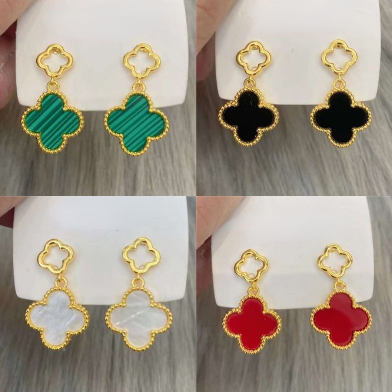 RE559 VCA tytiffany Bangkok gold plated stud dangling Shell Drop of oil