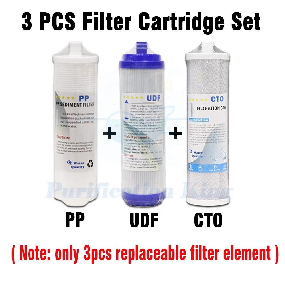 3pcs Set 10inch 3 stage Filters replacement - PP 1micron / GAC UDF ...