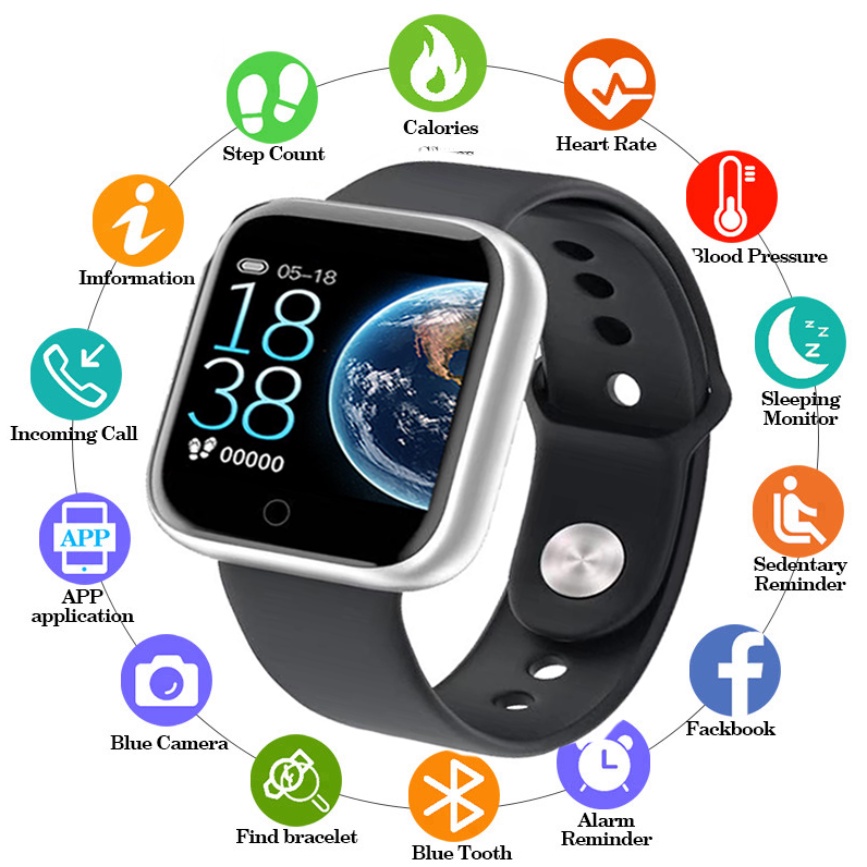 COD Smart Watch Y68 Fitpro Men Women Fitness Heart Rate Blood Pressure