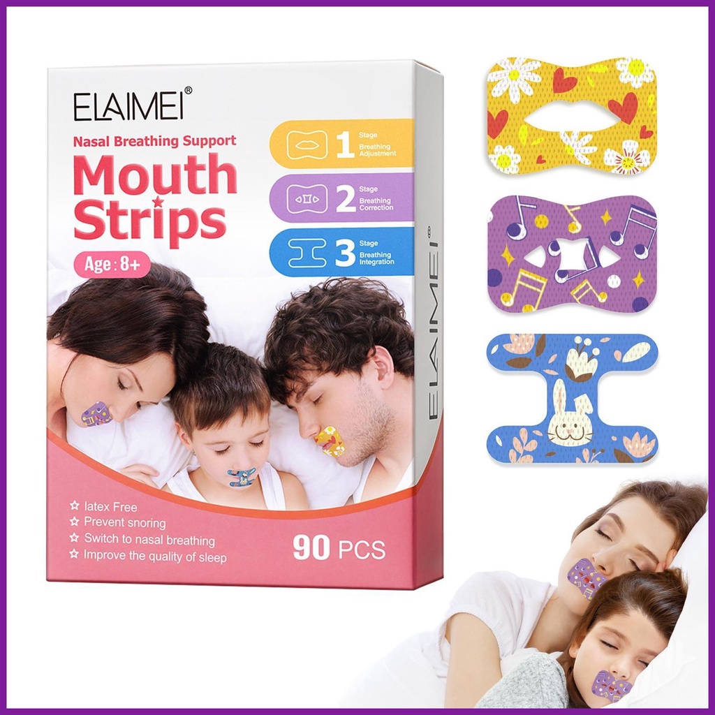 Nose Strips for Breathing 90Pcs Cotton Mouth Shape Snoring Strips Skin ...