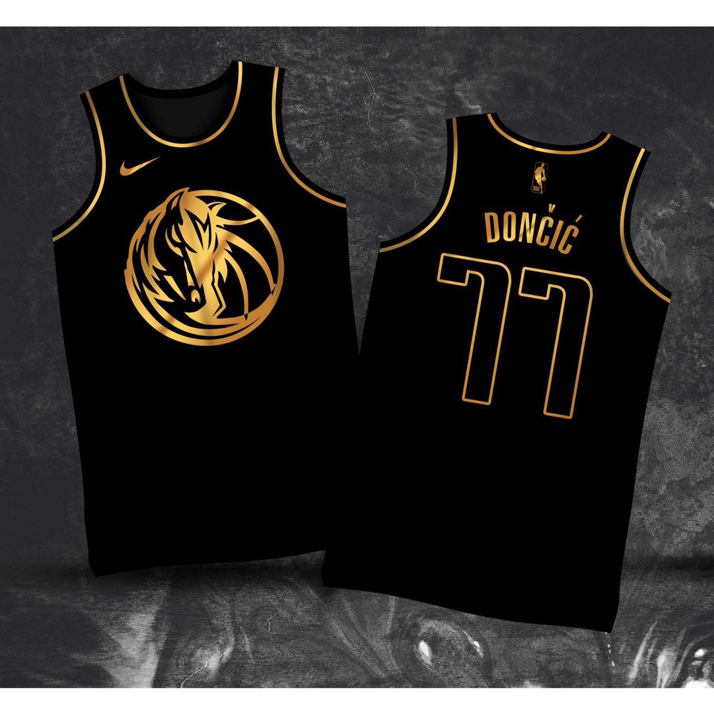 Luka Doncic Dallas Mavericks Black Golden Edition BASKETBALL JERSEY ...