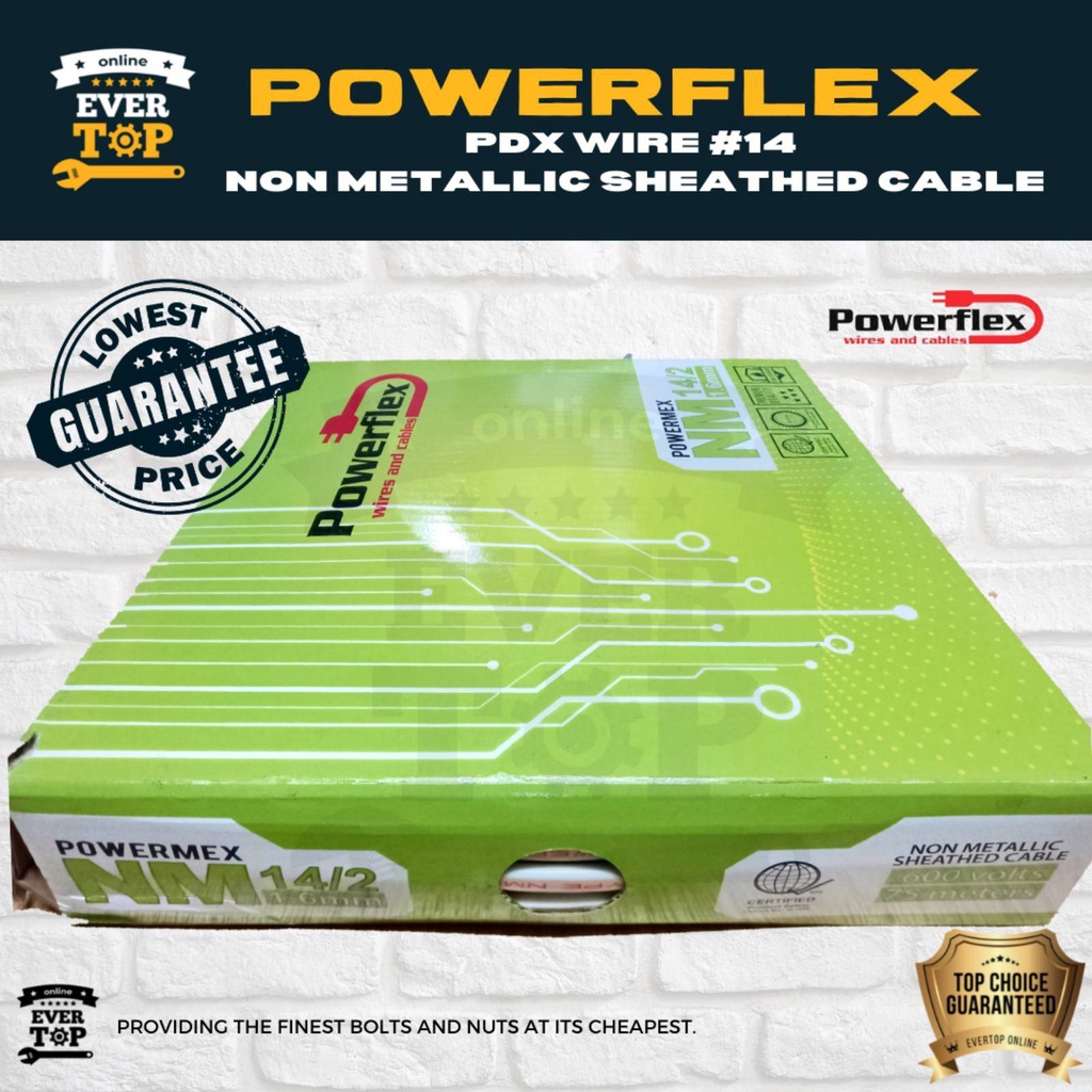 #14 POWERFLEX PDX WIRE NON METALLIC SHEATED CABLE 14/2 - 75 meters 1 ...