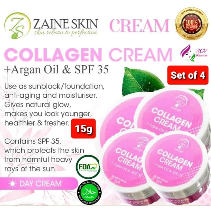 ZAINE (SET OF 4X15G) COLLAGEN CREAM / BLEACHING CREAM/ PEELING CREAM