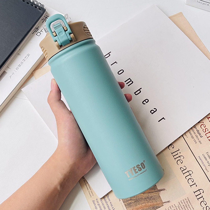 Tyeso Vacuum Insulated Bottle Tumbler With Straw Portable Stainless ...