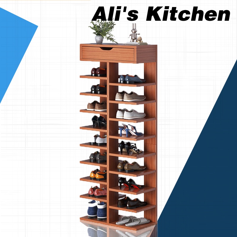 Wooden Shoe Shelf Storage Rack With Drawers Wooden Rack Shoe
