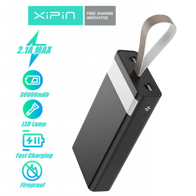 XiPin PX303 30000mAh Fast Charging Large Capacity Dual Output and Input  Power Bank with LED Light