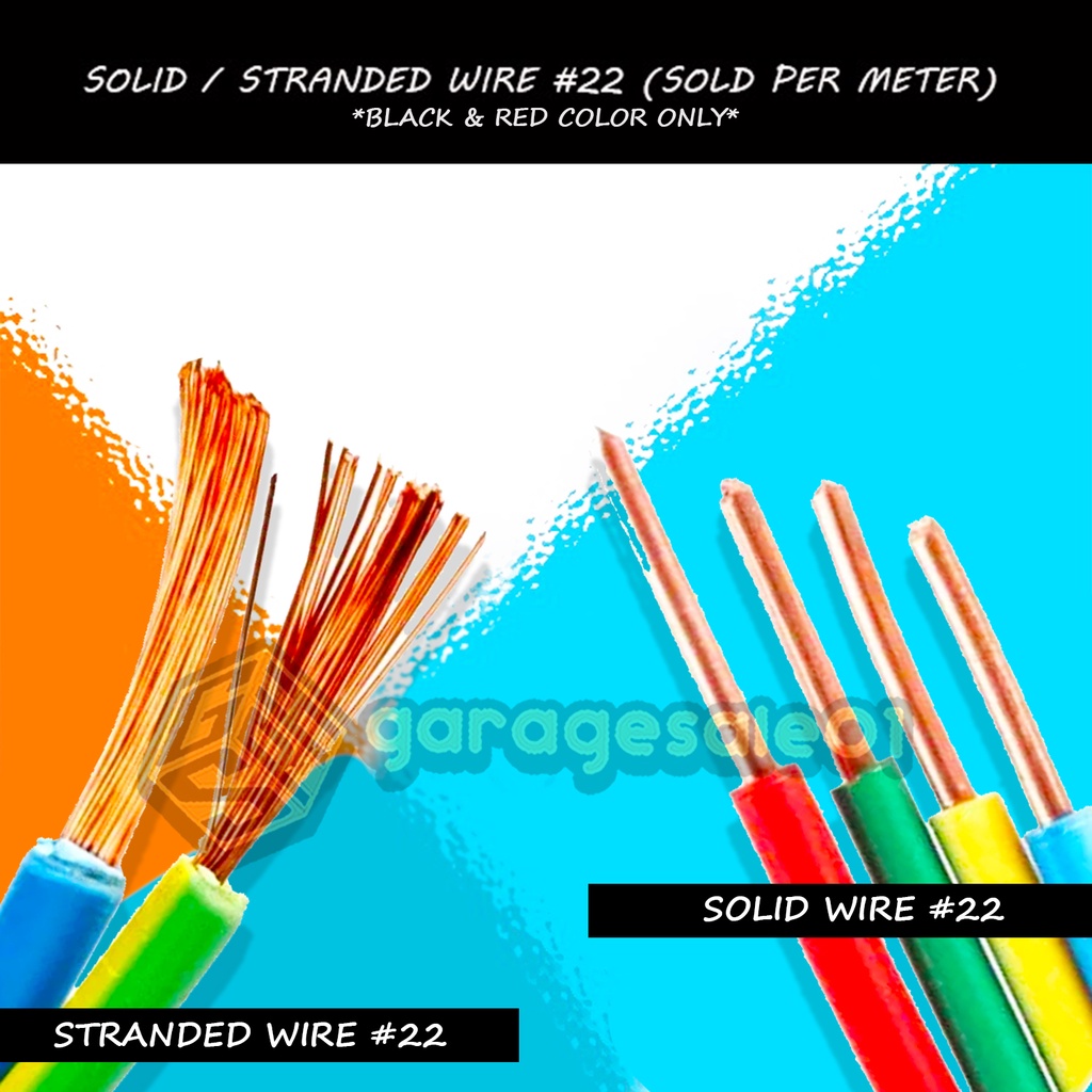 🟨SOLID/STRANDED WIRE 22 (PER METER) SOLID WIRE STRANDED WIRE AWG 22🟨
